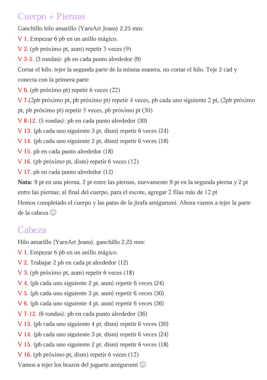 Patron Gratis Pequeña Jirafa Amigurumi Amarilla