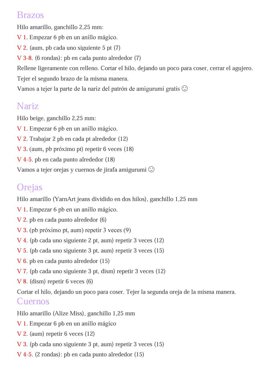 Patron Gratis Pequeña Jirafa Amigurumi Amarilla