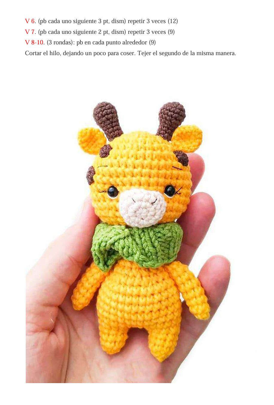 Patron Gratis Pequeña Jirafa Amigurumi Amarilla