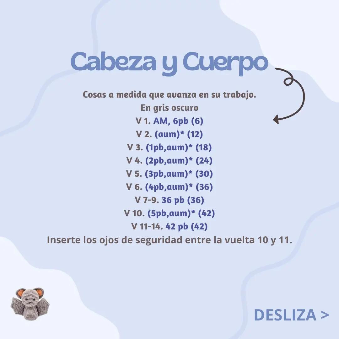 Patrón Gratis Pequeño Murciélago Amigurumi Gris