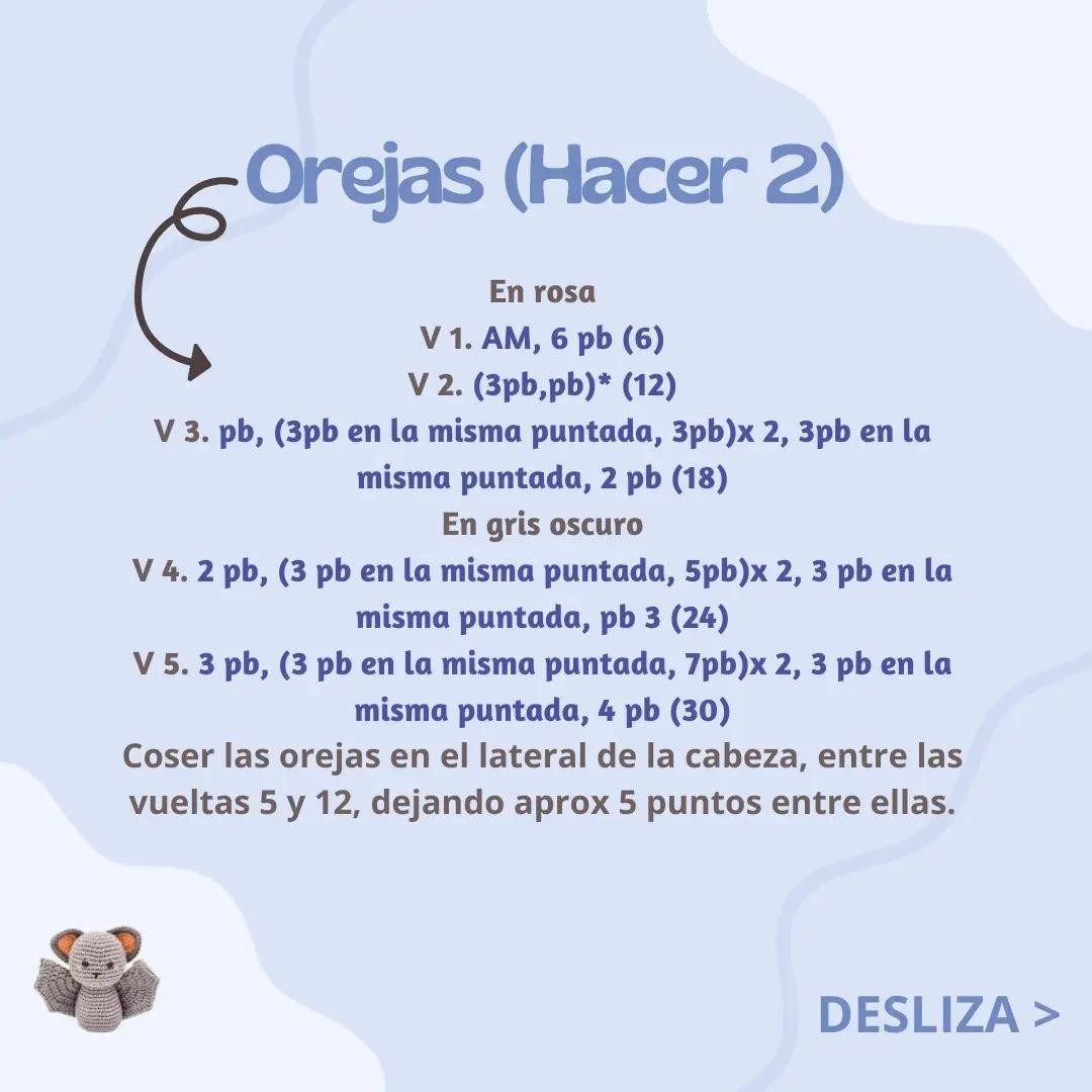 Patrón Gratis Pequeño Murciélago Amigurumi Gris