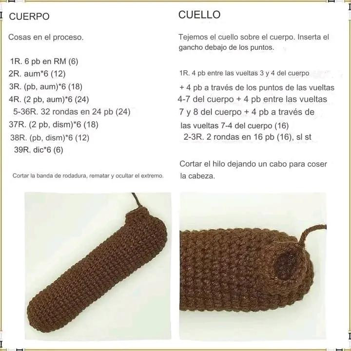 Patrón gratis perro salchicha marrón amigurumi