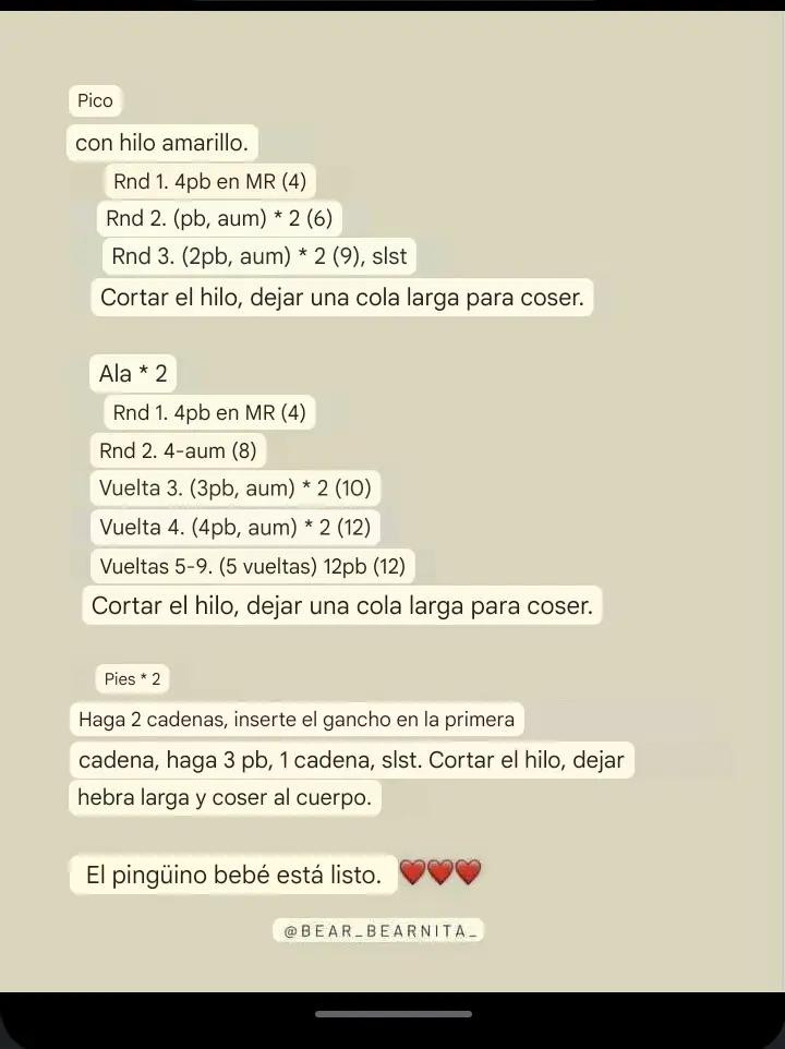 Patrón Gratis Pingüino Bebé Amigurumi