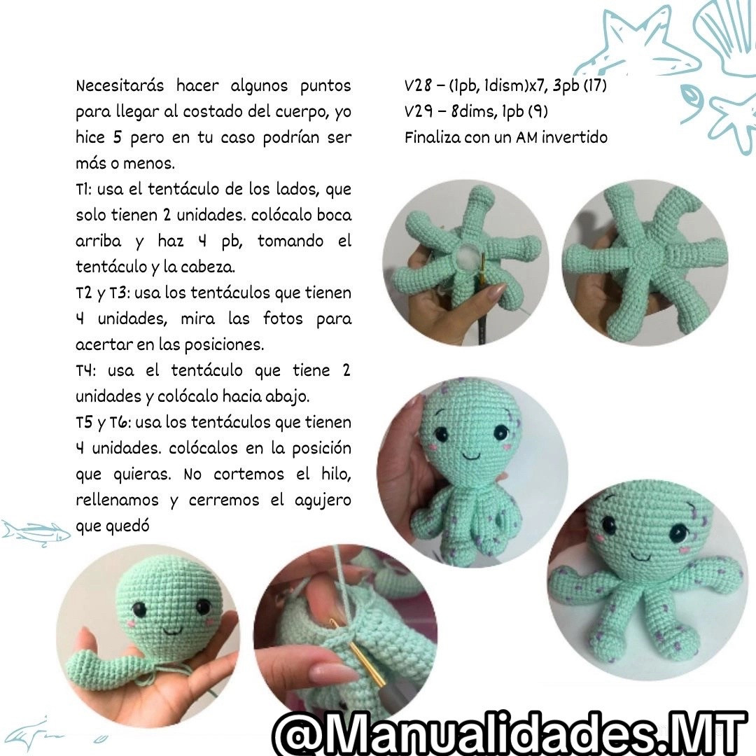 Patrón Gratis Pulpo Pablo: Amigurumi Místico con Tentáculos y Ojos Grandes