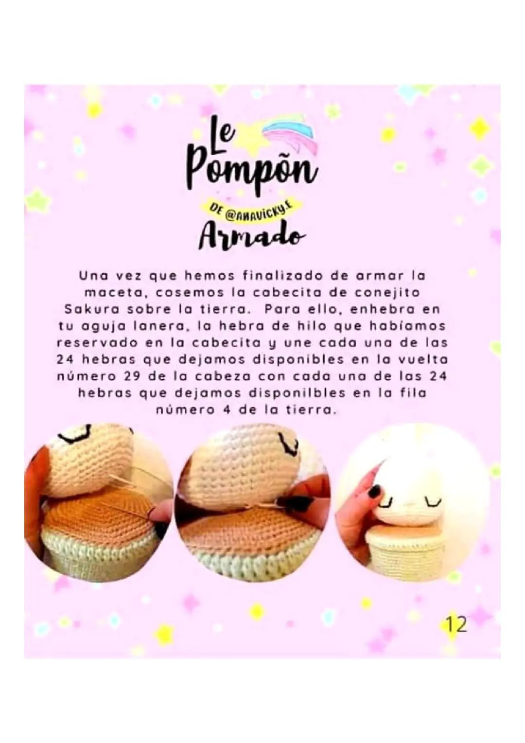 Patrón Gratis Sakura Conejito: Amigurumi Bún Trắng Hoa Anh Đào