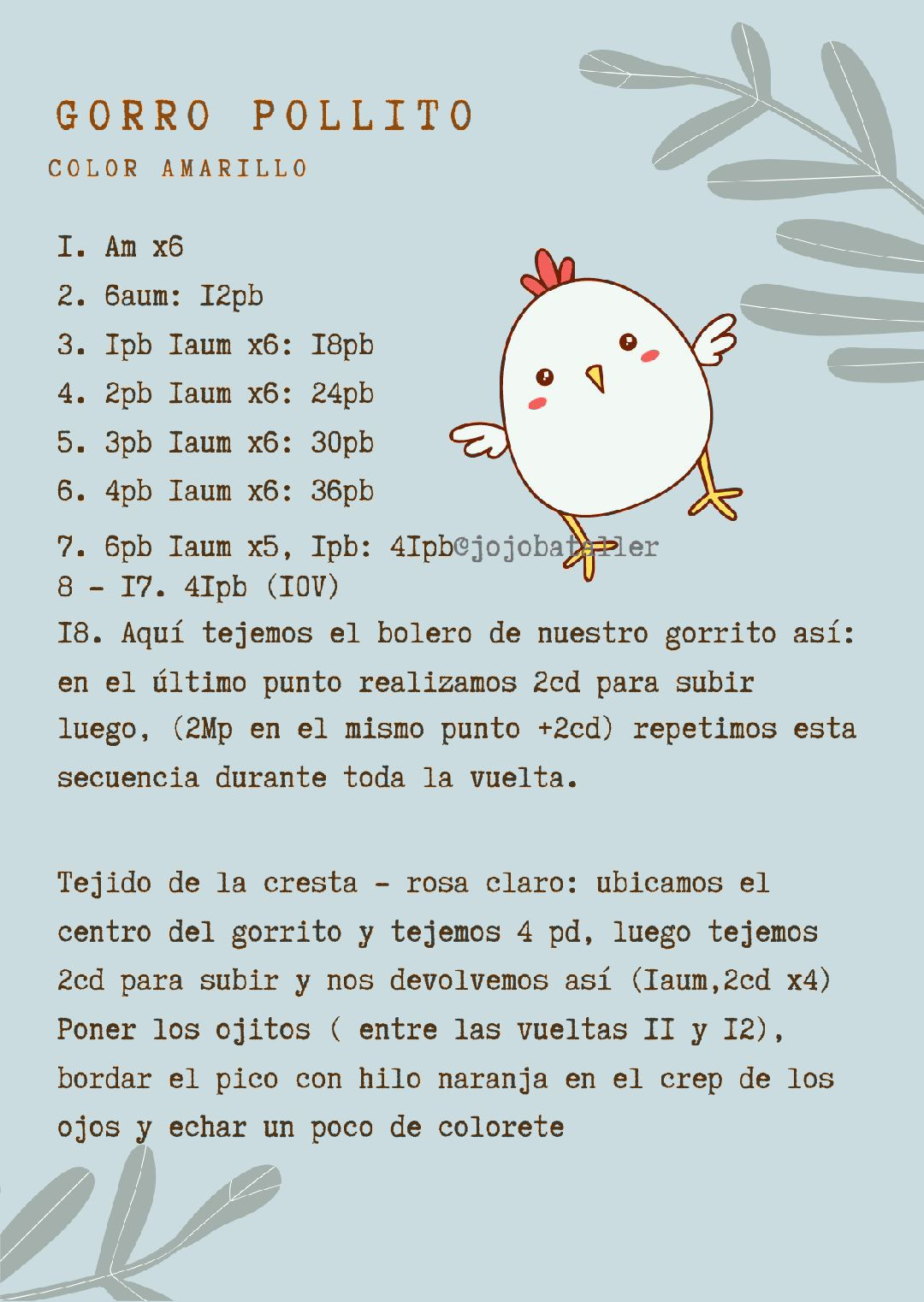 Patrón Gratis Salvador - Búp bê Amigurumi chủ đề gà con màu vàng