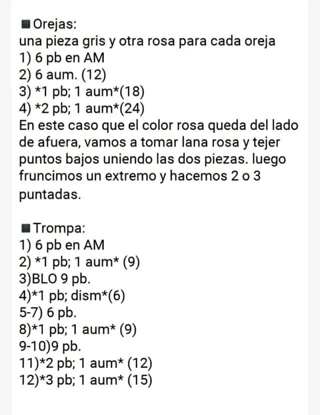 Patrón Gratis Sonajero Elefante Rosa Móc Len