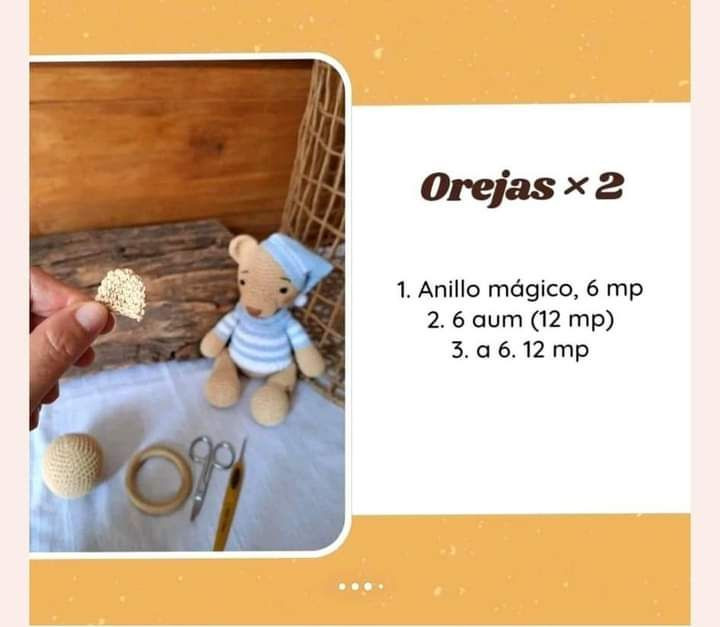 Patron gratis: Sonajero osito amigurumi paso a paso