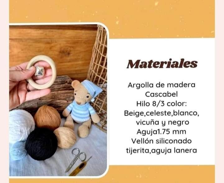 Patron gratis: Sonajero osito amigurumi paso a paso