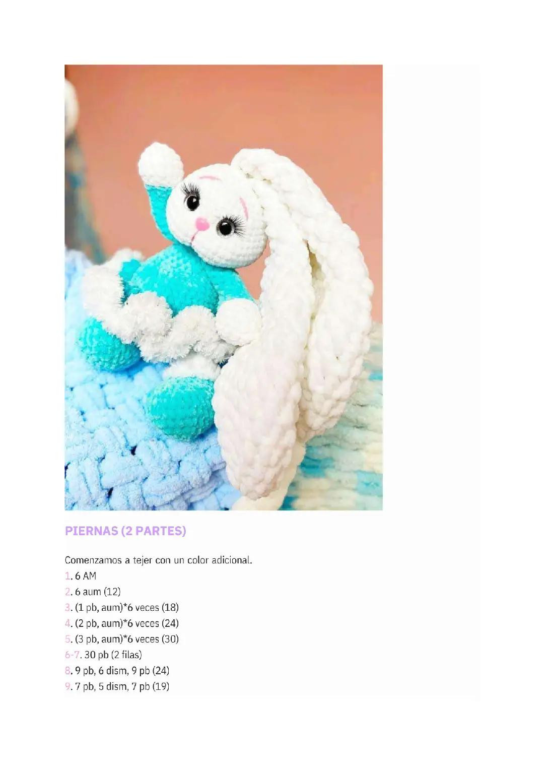 Patrón Gratis Sophie Conejo de peluche Amigurumi