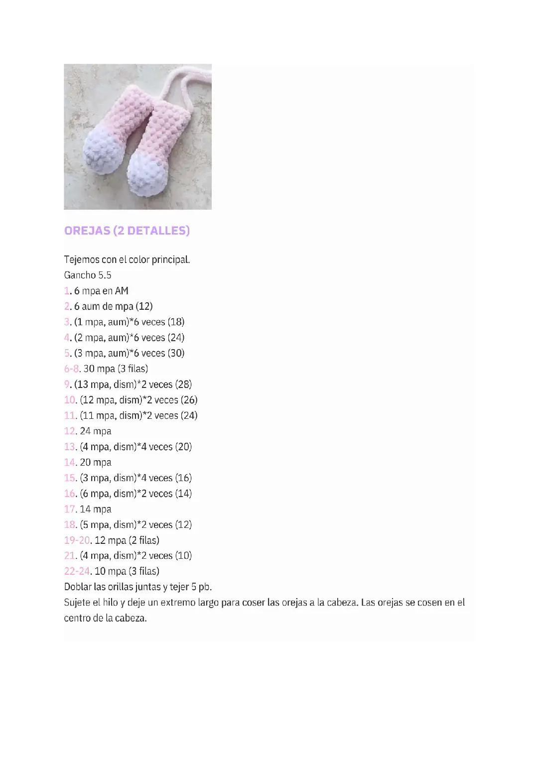 Patrón Gratis Sophie Conejo de peluche Amigurumi