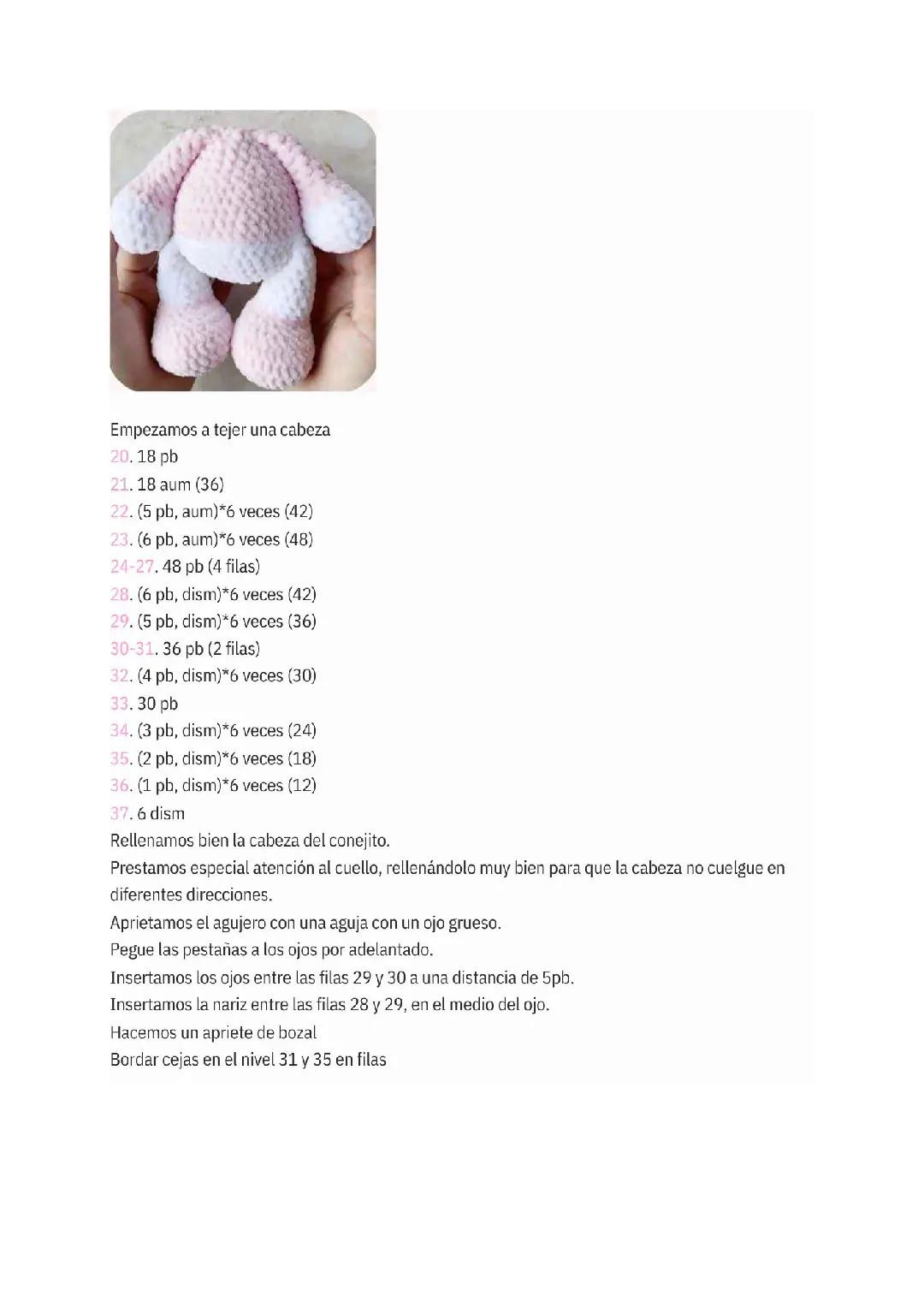 Patrón Gratis Sophie Conejo de peluche Amigurumi