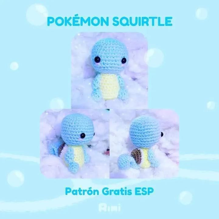 Patrón Gratis Squirtle Pokémon: Guía de Móc Len Amigurumi