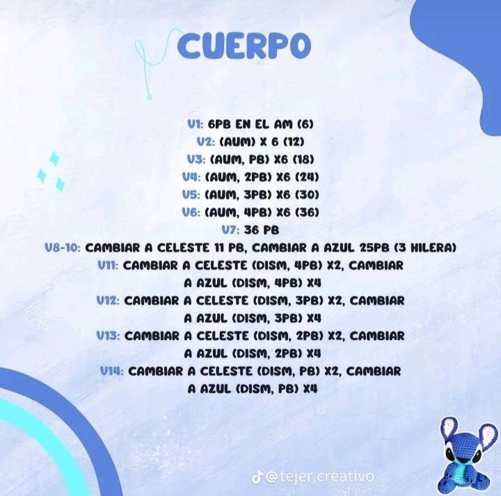 Patrón Gratis Stitch Amigurumi: Guía Completa Cuerpo, Cabeza y Extremidades