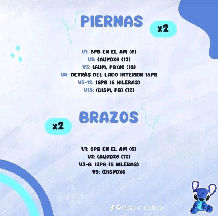 Patrón Gratis Stitch Amigurumi: Guía Completa Cuerpo, Cabeza y Extremidades