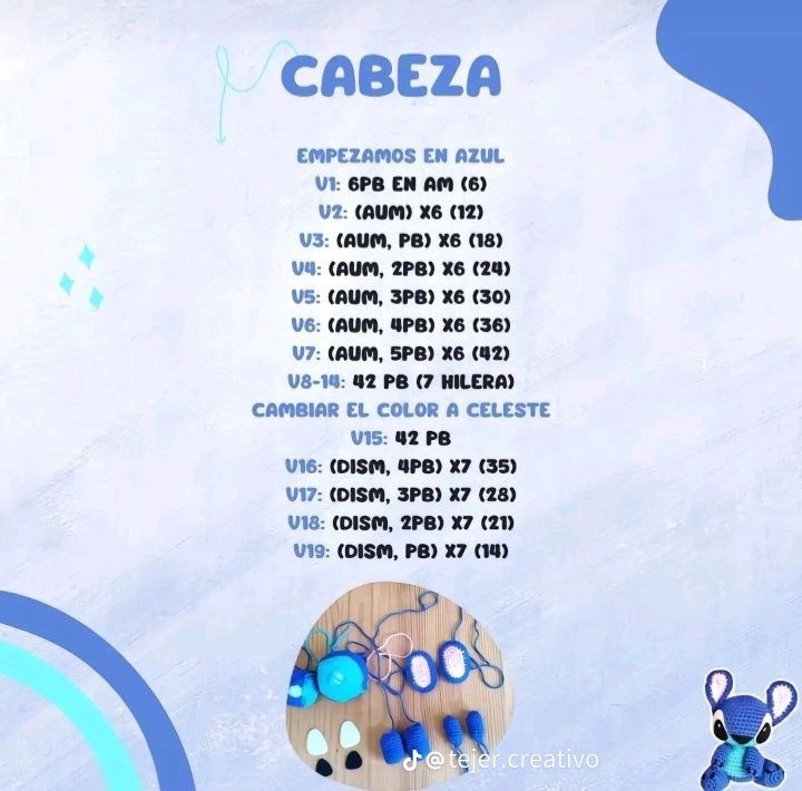 Patrón Gratis Stitch Amigurumi: Guía Completa Cuerpo, Cabeza y Extremidades