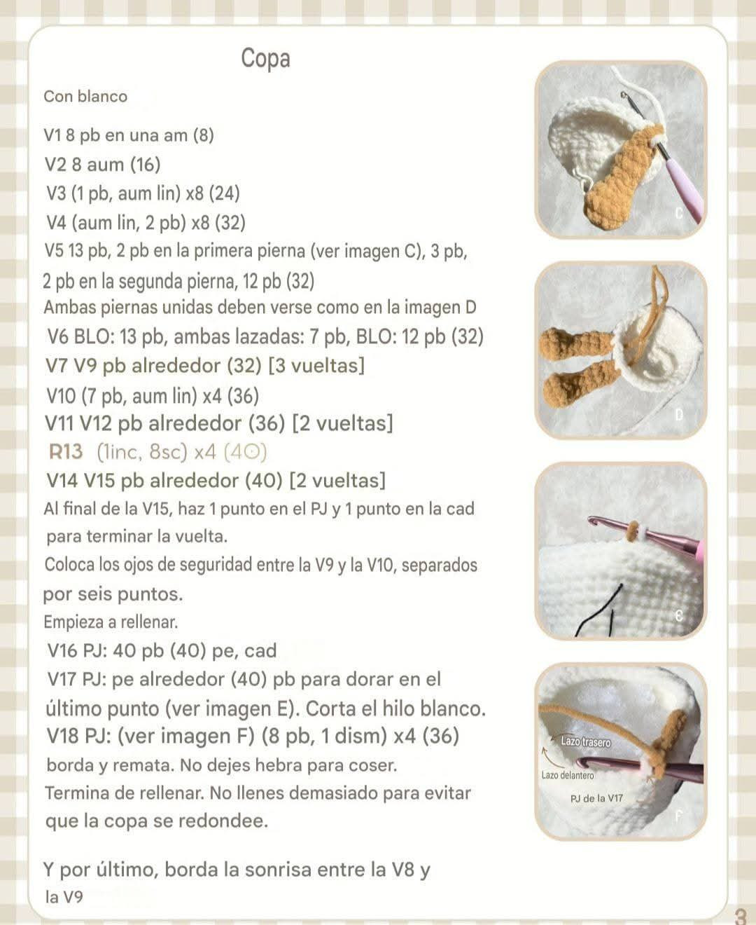 Patrón gratis taza café expresso divertida amigurumi