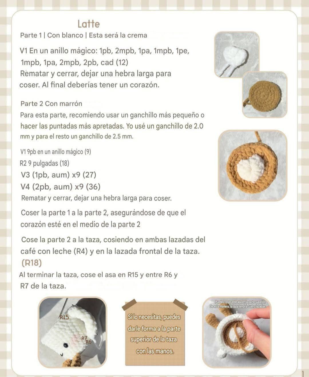 Patrón gratis taza café expresso divertida amigurumi