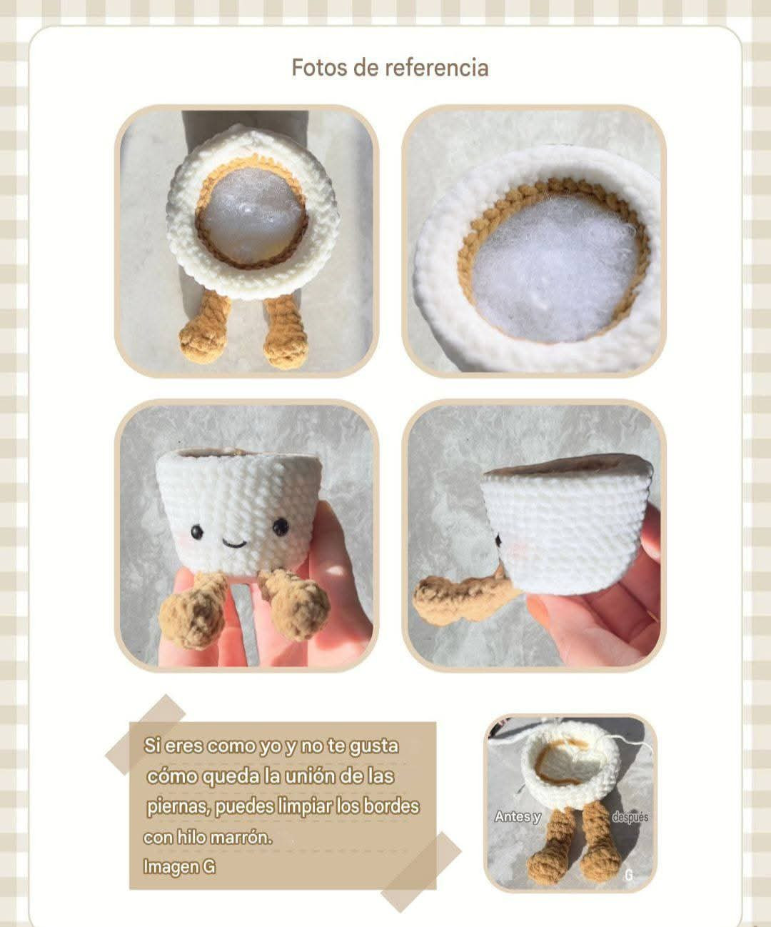 Patrón gratis taza café expresso divertida amigurumi