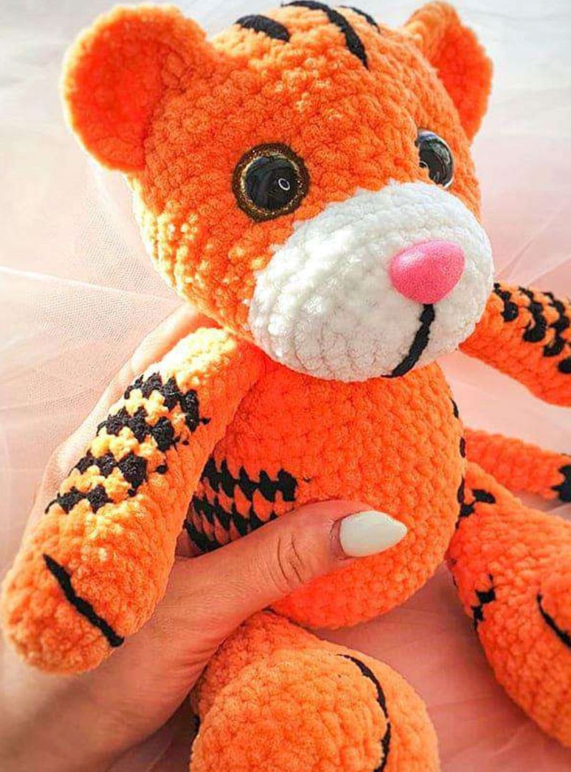 Patrón Gratis Tigre de Peluche Amigurumi Fácil