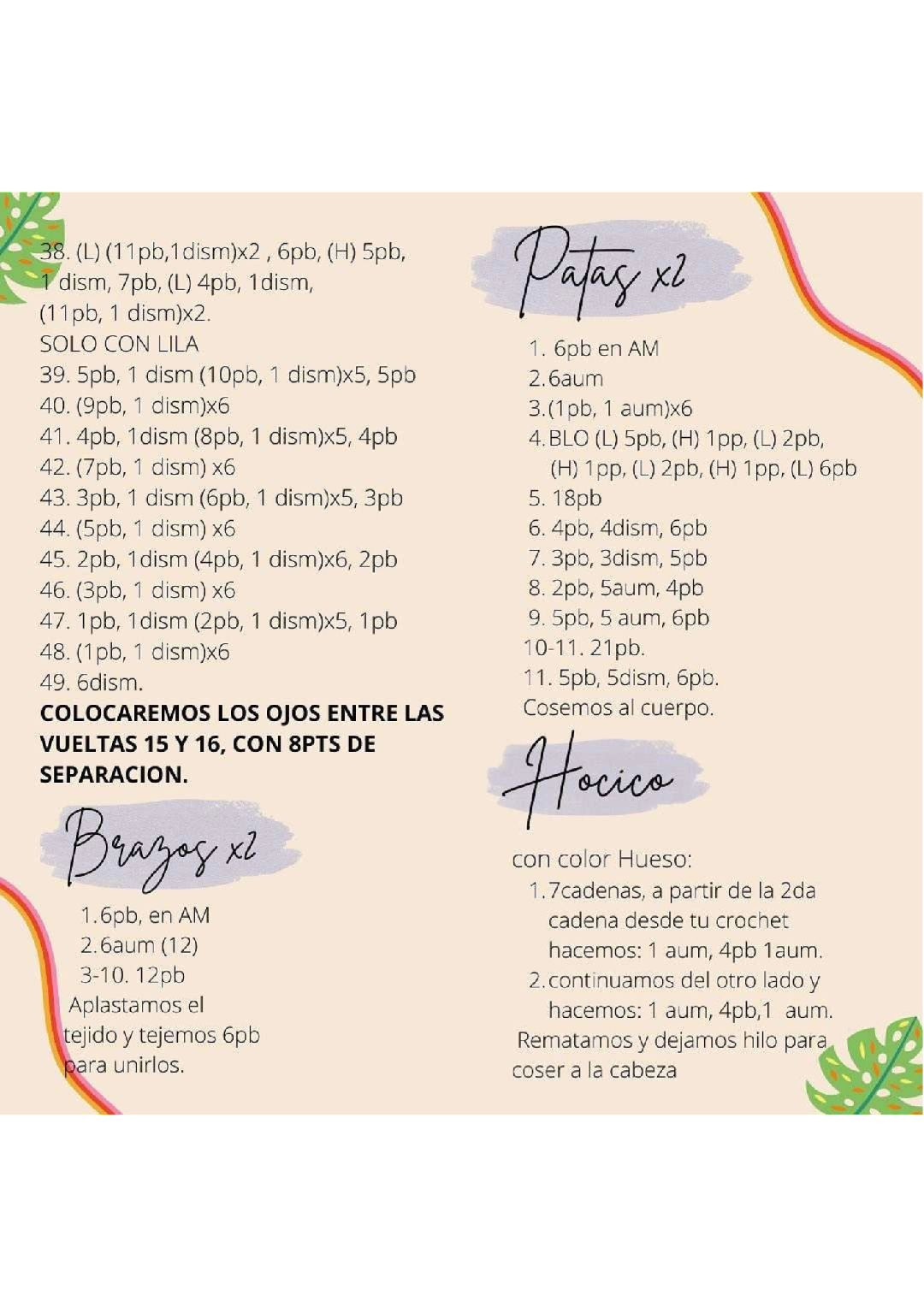 Patrón Gratis Tonito el pequeño dinosaurio