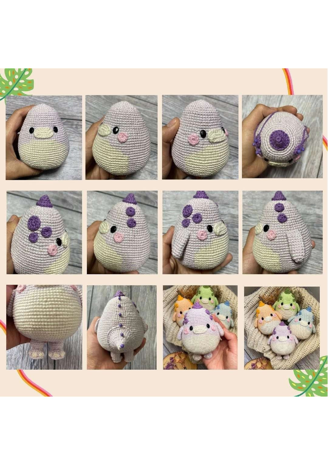 Patrón Gratis Tonito el pequeño dinosaurio