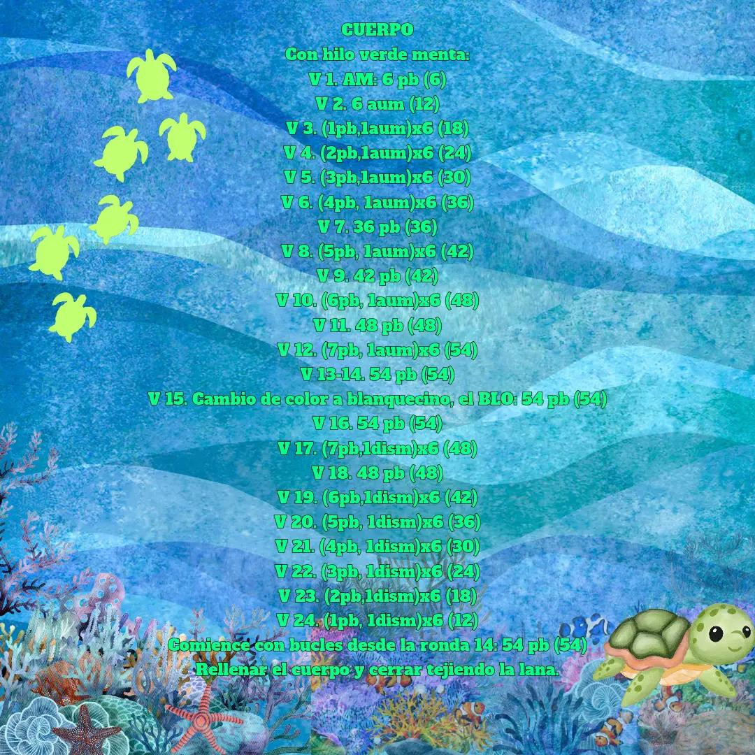 Patron gratis tortuga marina amigurumi crochet