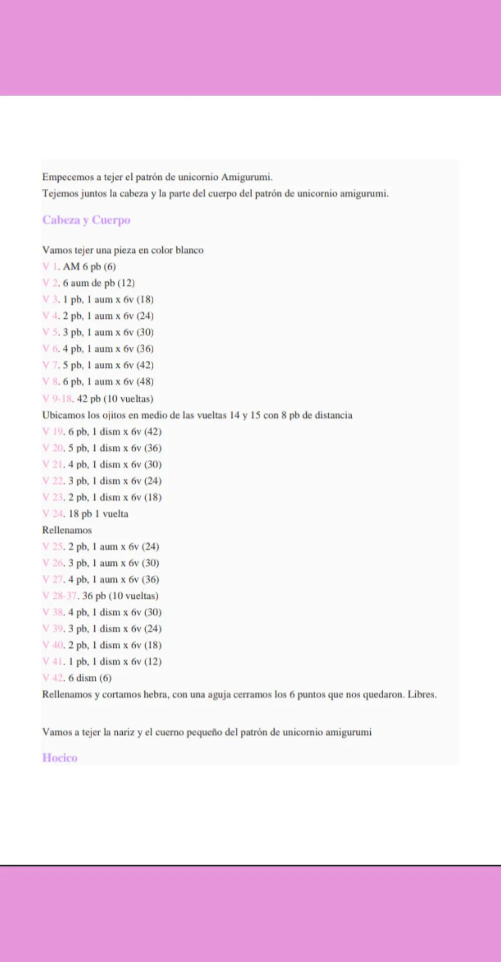 Patron Gratis Unicornio Amigurumi Tejido a Crochet