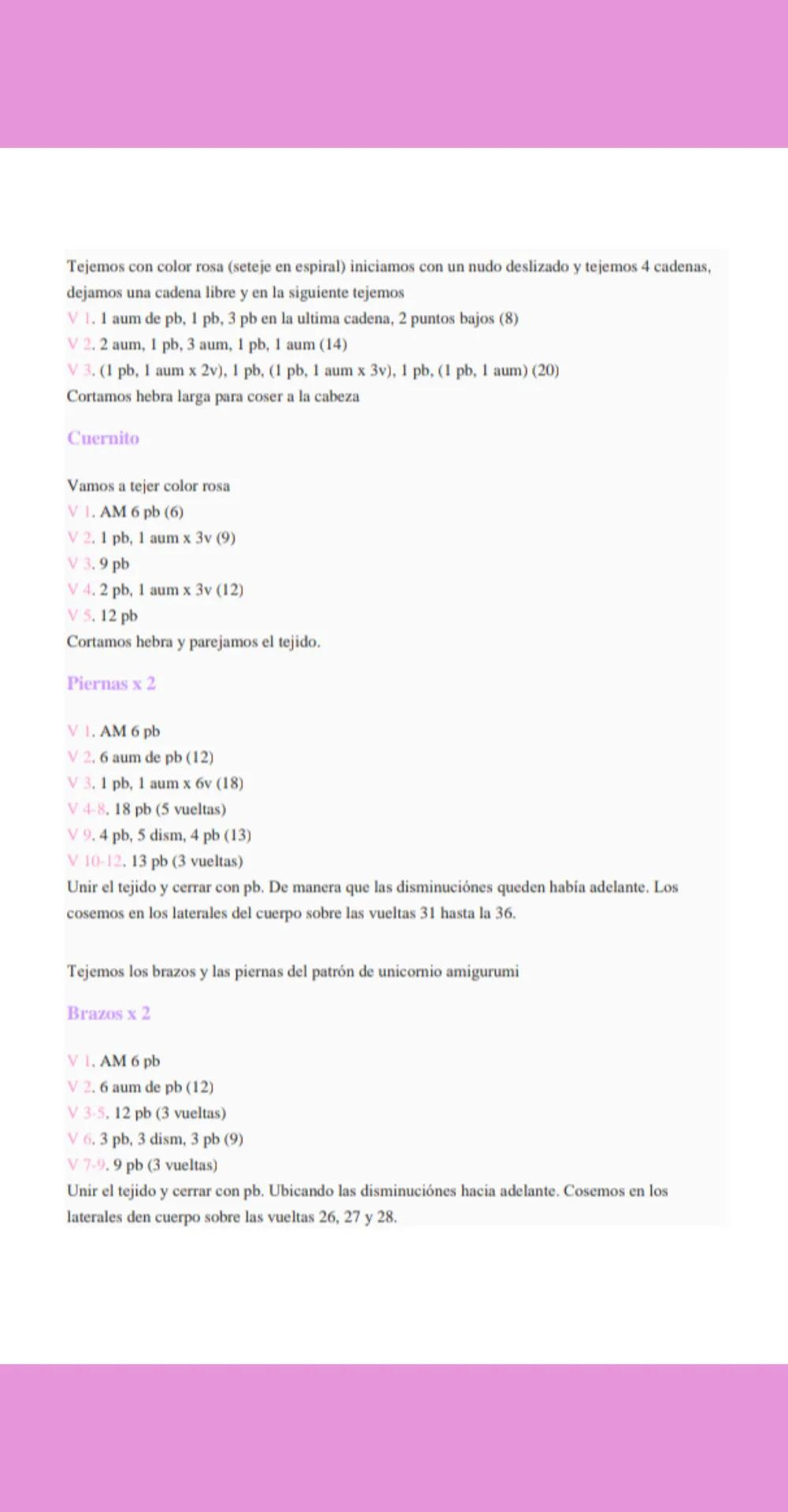 Patron Gratis Unicornio Amigurumi Tejido a Crochet