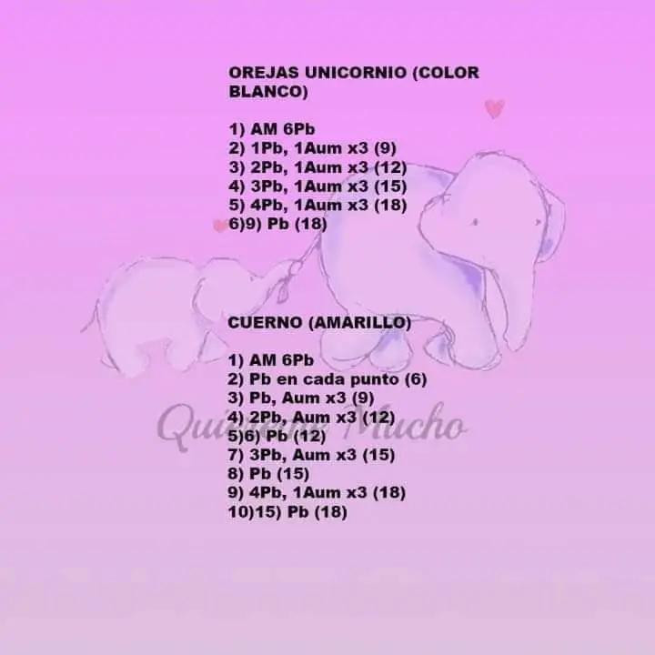 Patrón gratis Unicornio Quiereme mucho