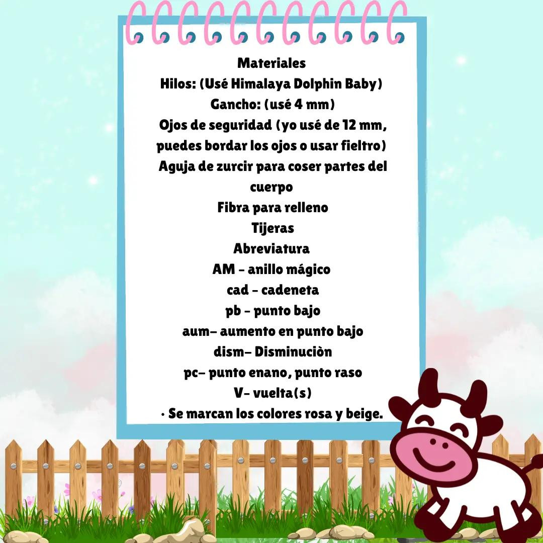 Patrón Gratis Vaca Amigurumi Tejido a Crochet