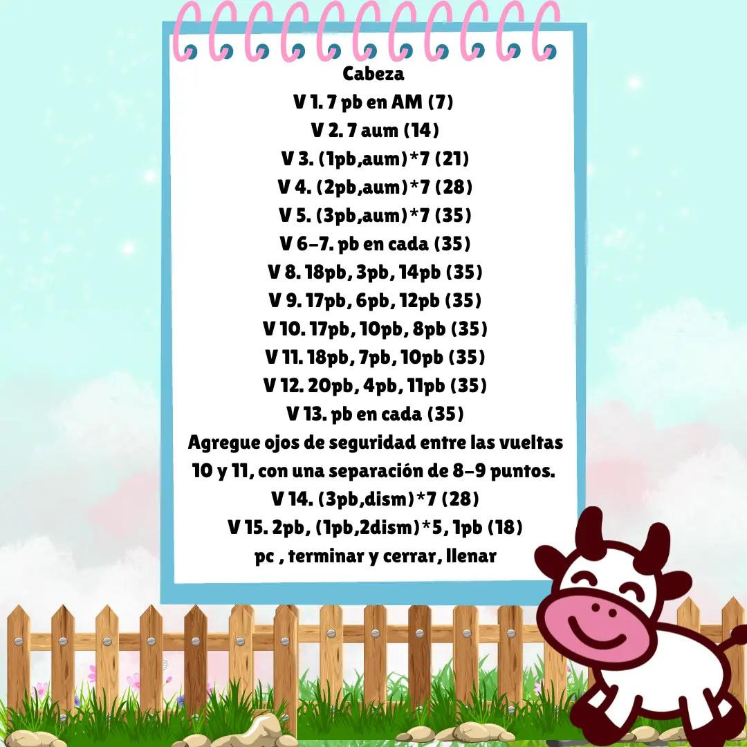 Patrón Gratis Vaca Amigurumi Tejido a Crochet