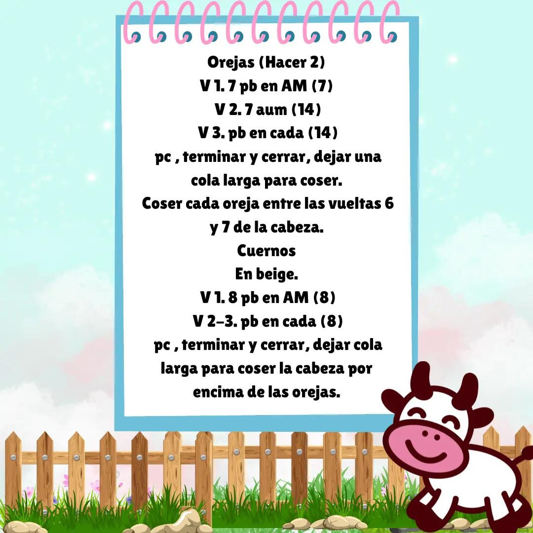 Patrón Gratis Vaca Amigurumi Tejido a Crochet
