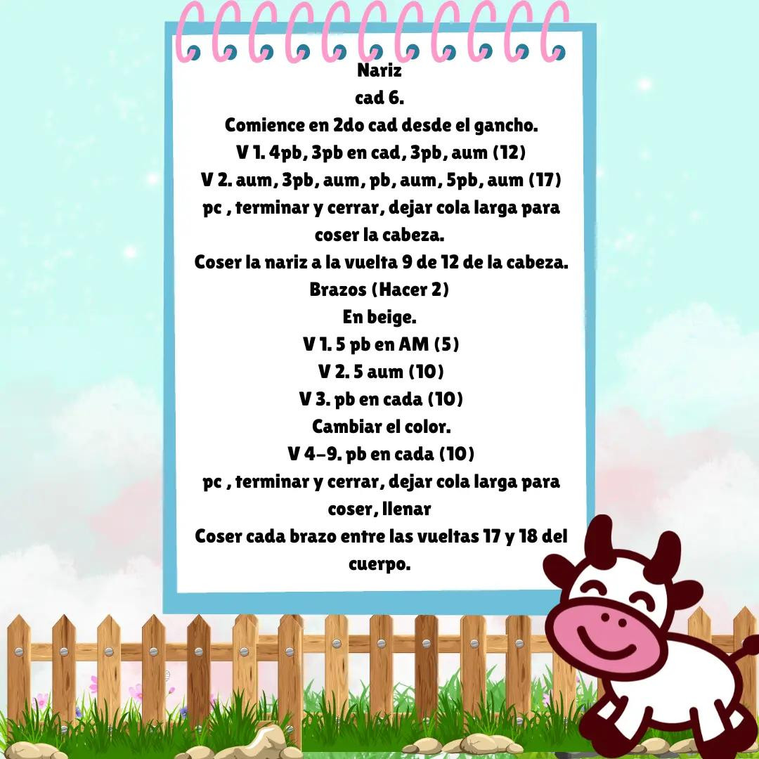 Patrón Gratis Vaca Amigurumi Tejido a Crochet