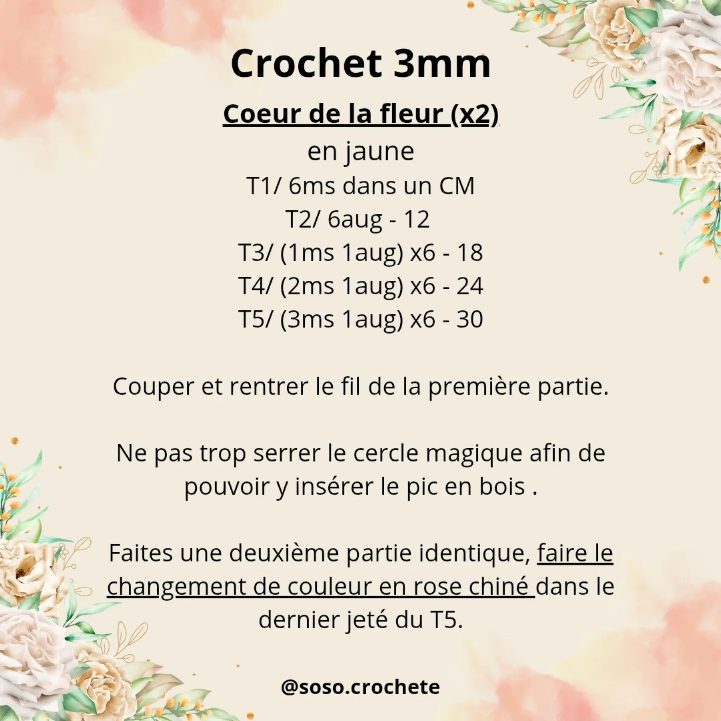 Patron gratuit : Fleur de jardin et coccinelle en crochet