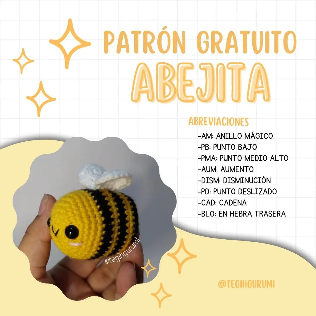 Patrón Gratuito Abejita Amigurumi Amarilla y Negra