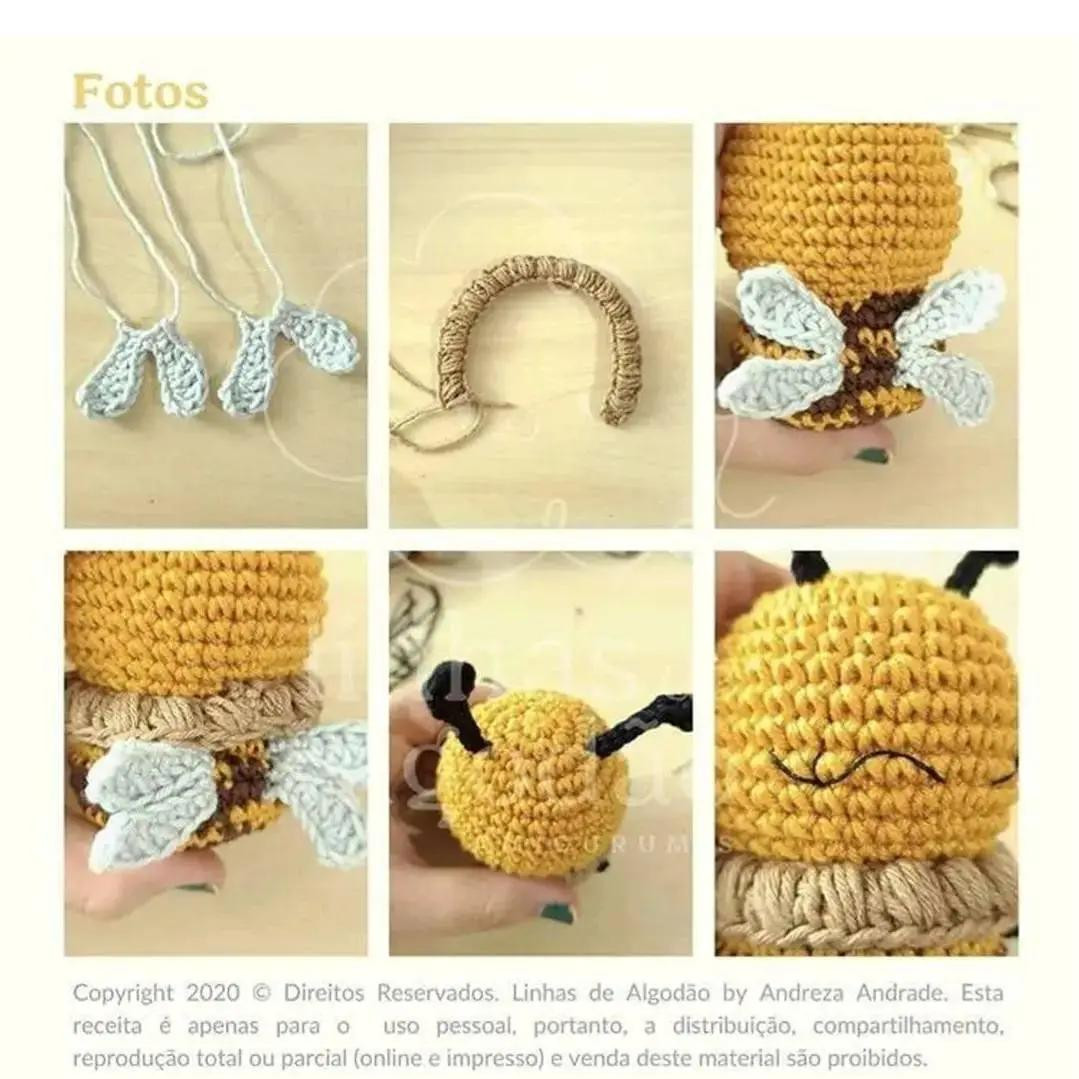 Patrón Gratuito Amigurumi Abejita Honey Baby - Tutorial de Crochet