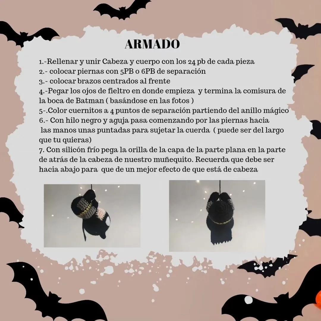 Patrón gratuito Amigurumi Batman: Guía paso a paso para cabeza y cuerpo
