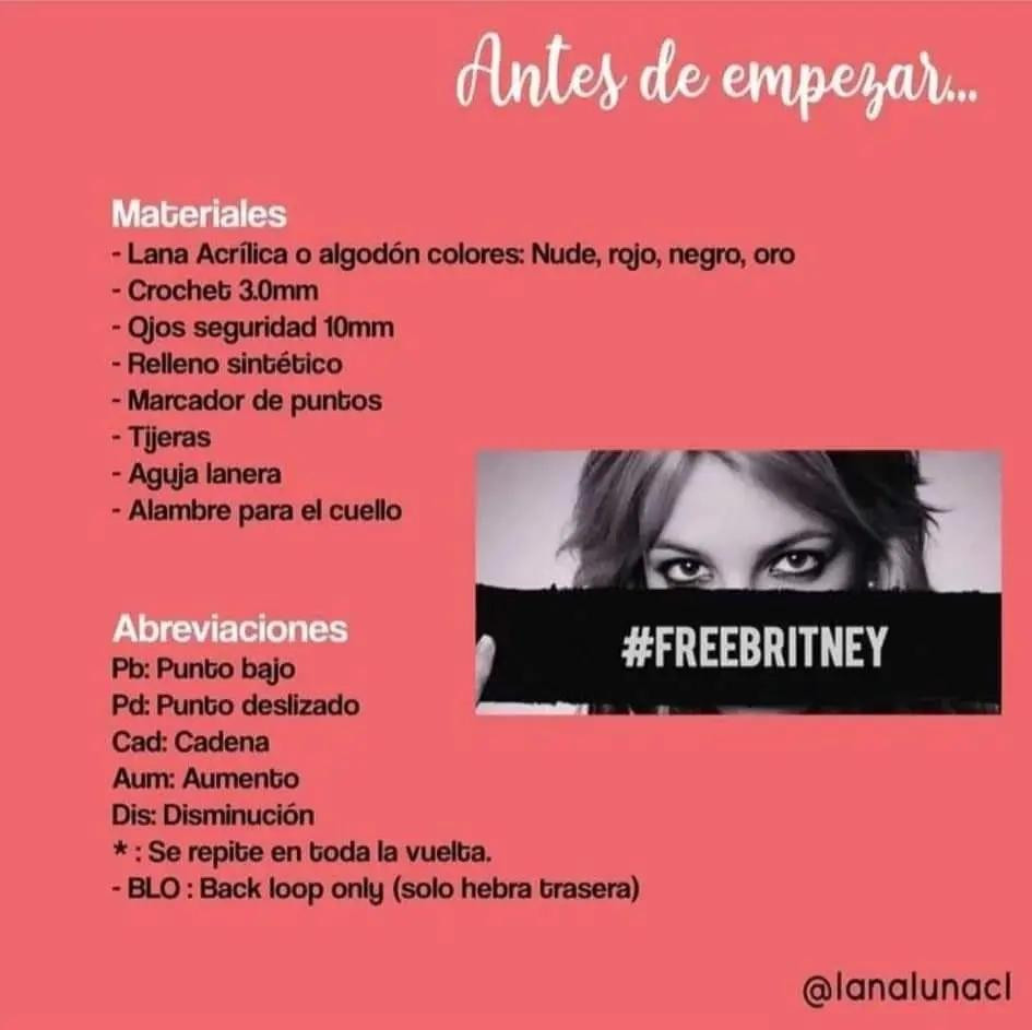 Patrón Gratuito Amigurumi Britney Spears