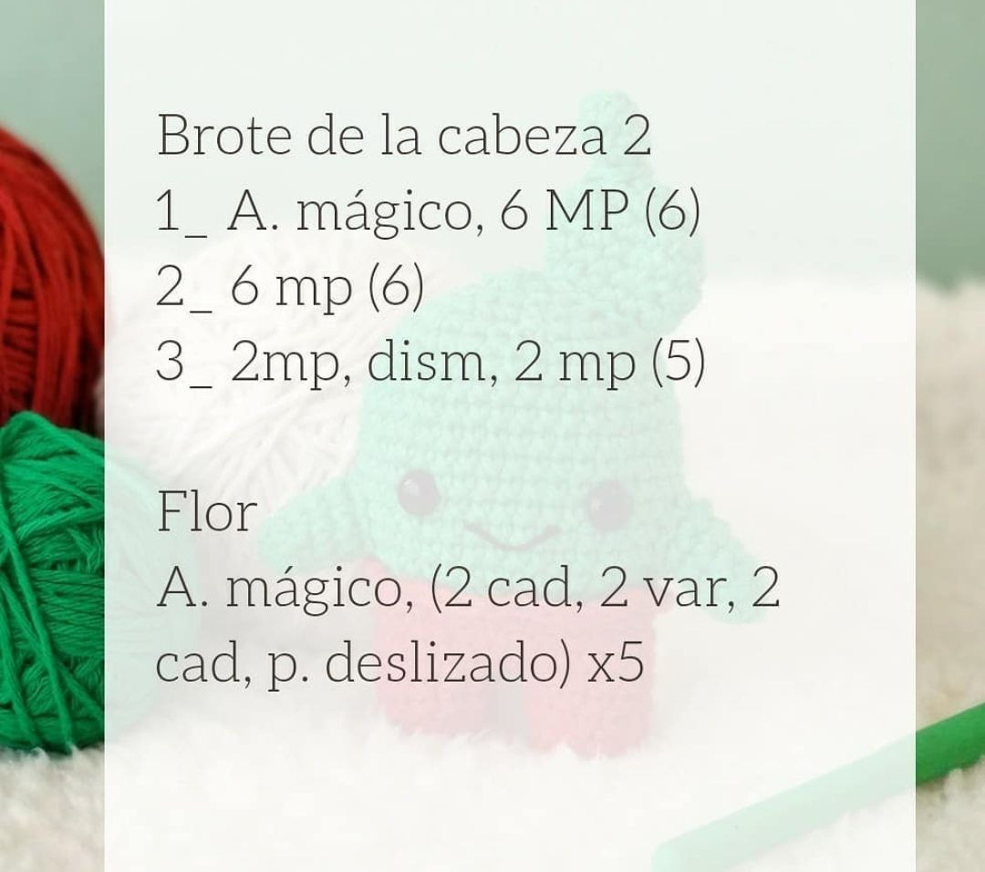 Patrón gratuito amigurumi cactus verde y rojo