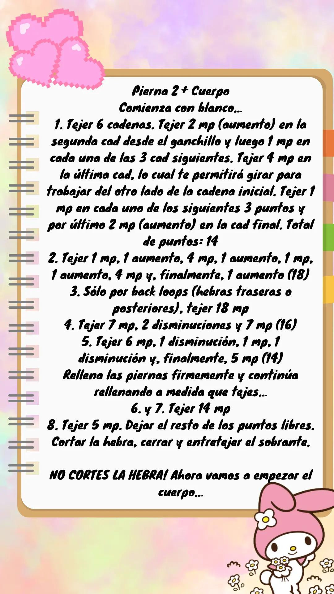 Patrón Gratuito Amigurumi Cinnamoroll Sanrio - Tejer Crochet