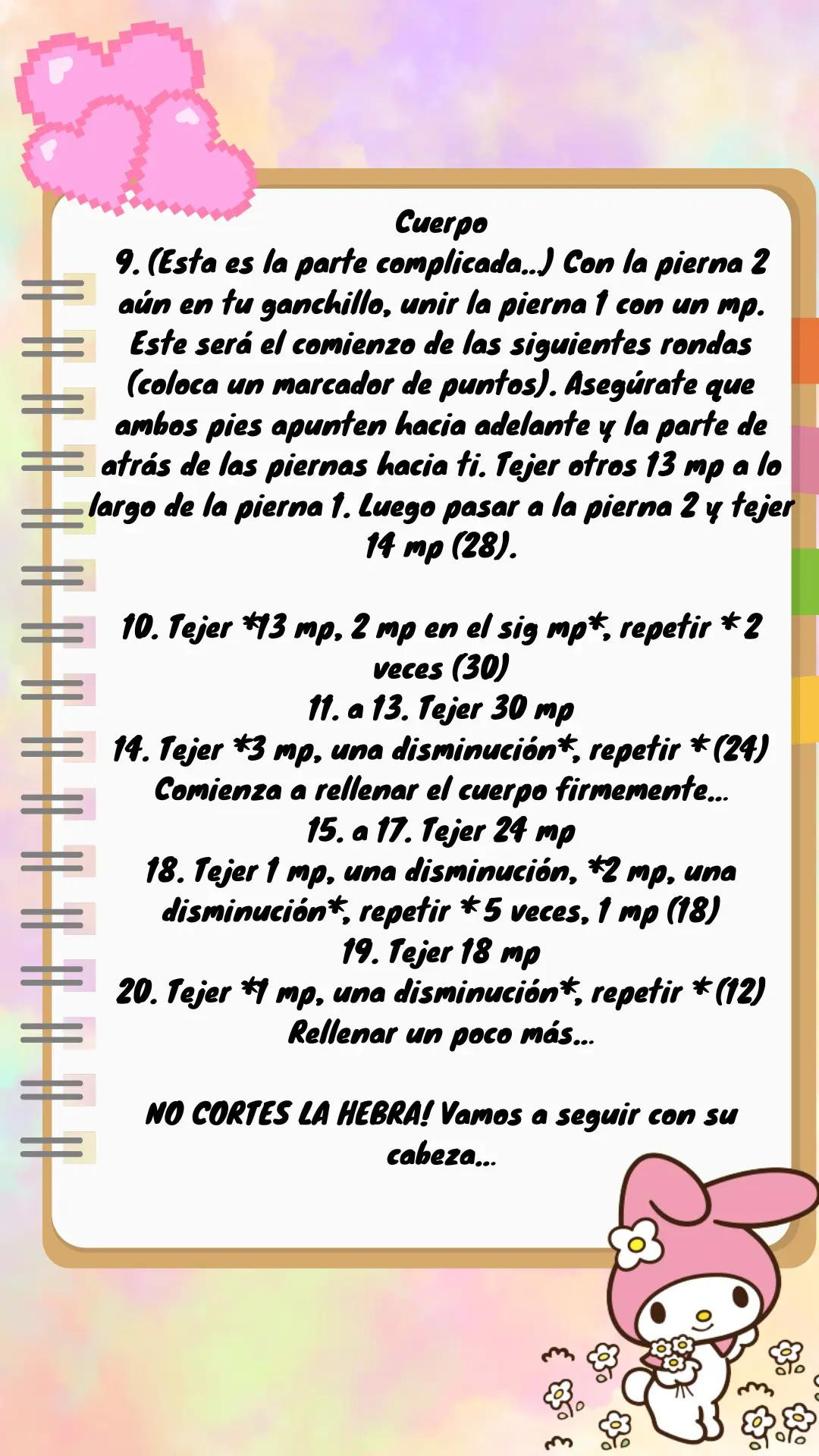 Patrón Gratuito Amigurumi Cinnamoroll Sanrio - Tejer Crochet