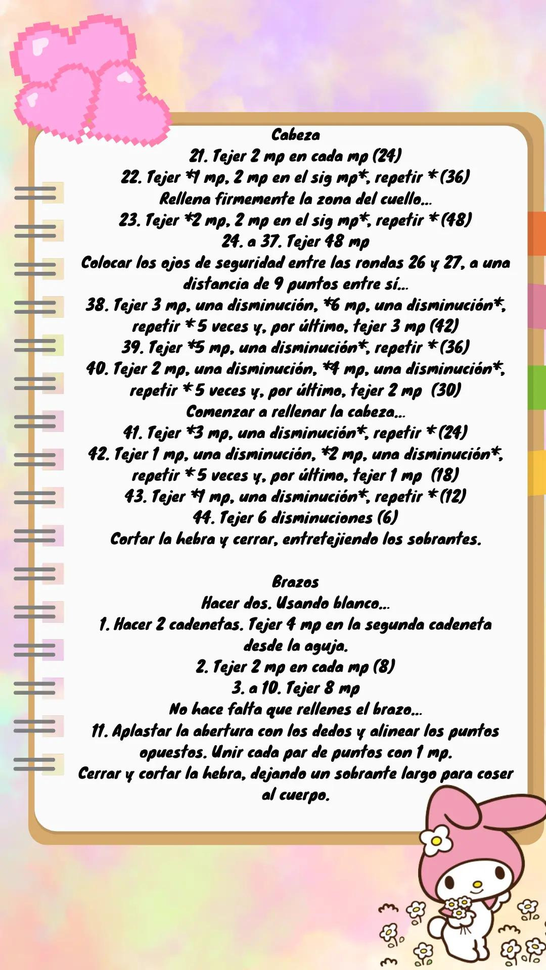 Patrón Gratuito Amigurumi Cinnamoroll Sanrio - Tejer Crochet