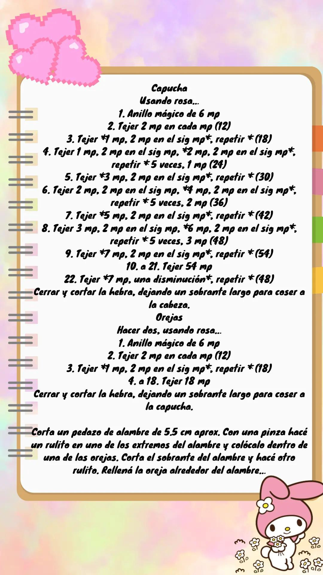 Patrón Gratuito Amigurumi Cinnamoroll Sanrio - Tejer Crochet