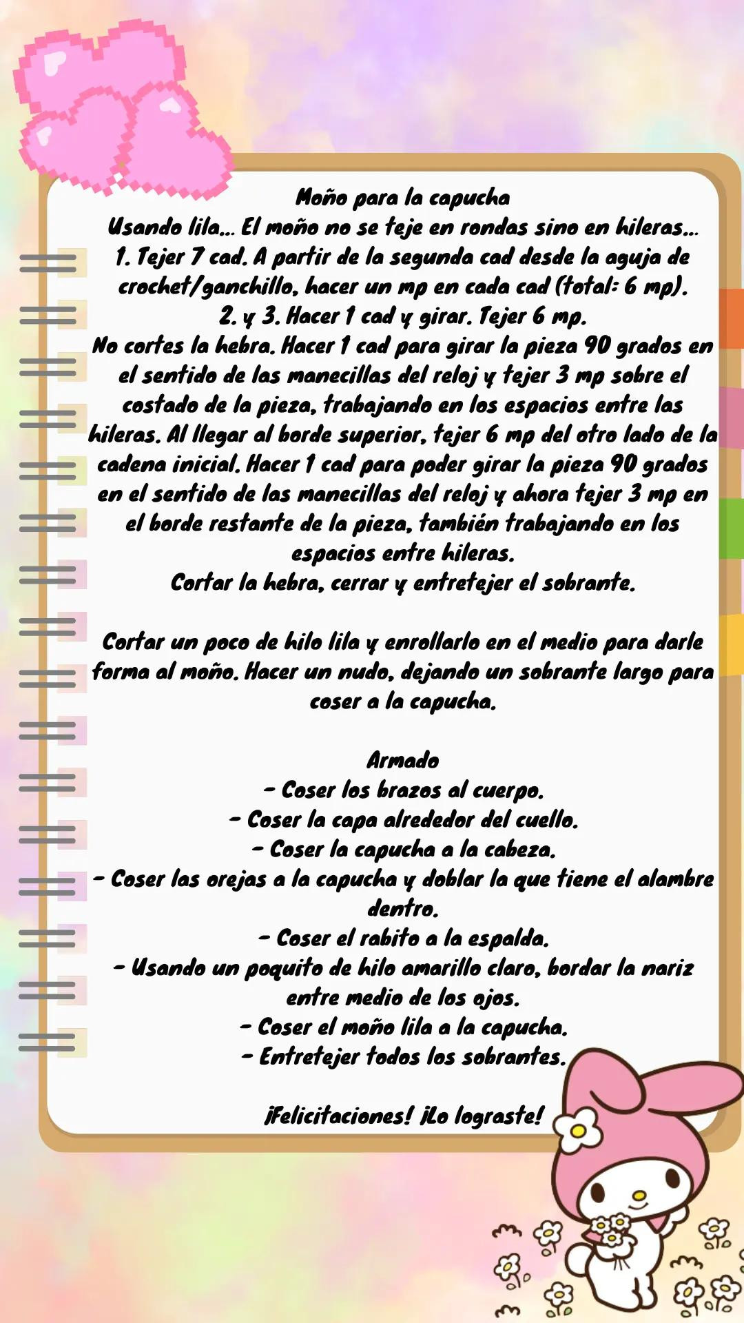 Patrón Gratuito Amigurumi Cinnamoroll Sanrio - Tejer Crochet