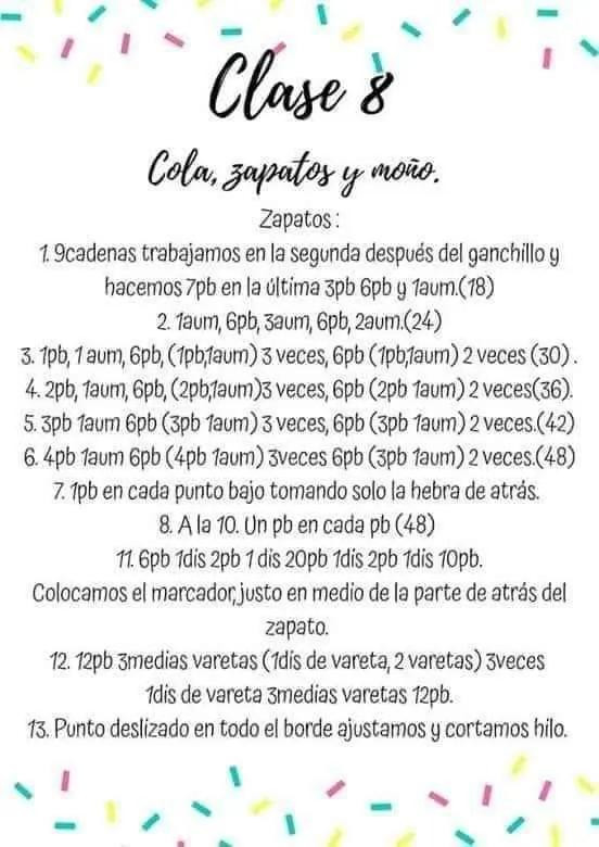 Patrón gratuito Amigurumi Conejita con vestido y accesorios