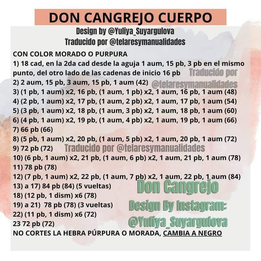 Patrón Gratuito Amigurumi Don Cangrejo y Plankton (Español)