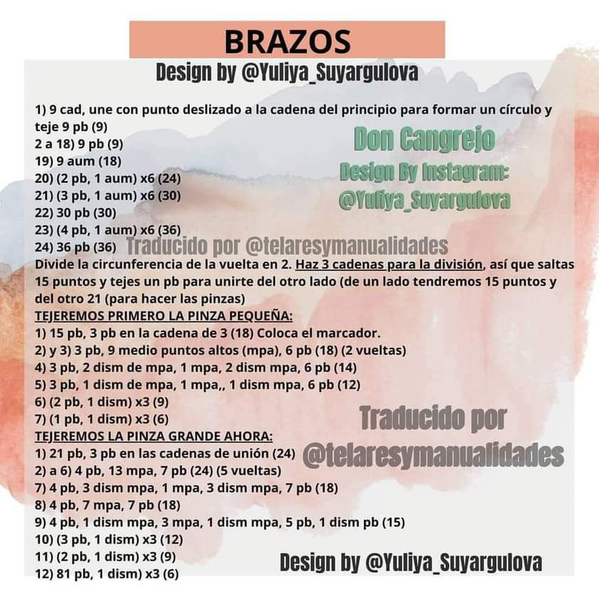 Patrón Gratuito Amigurumi Don Cangrejo y Plankton (Español)