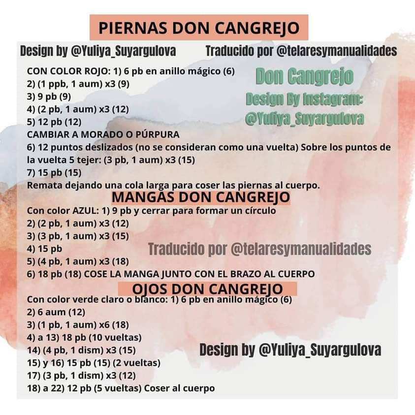 Patrón Gratuito Amigurumi Don Cangrejo y Plankton (Español)