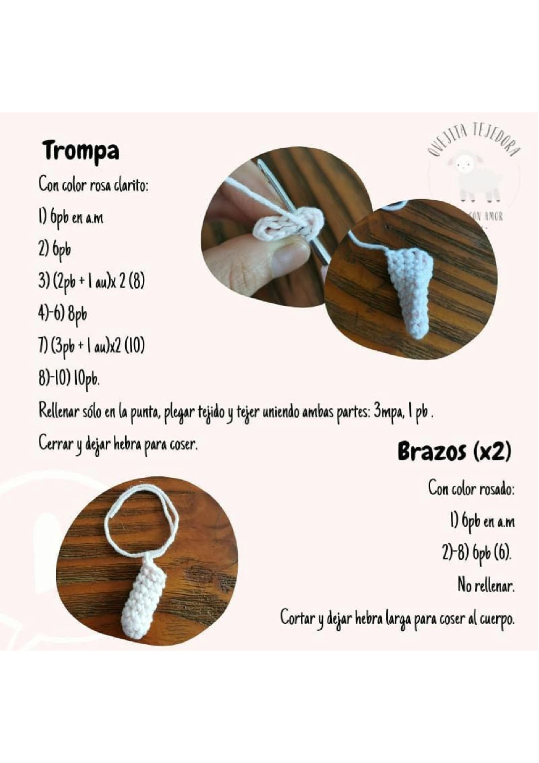 Patrón Gratuito Amigurumi Elefante Algodón de Azúcar